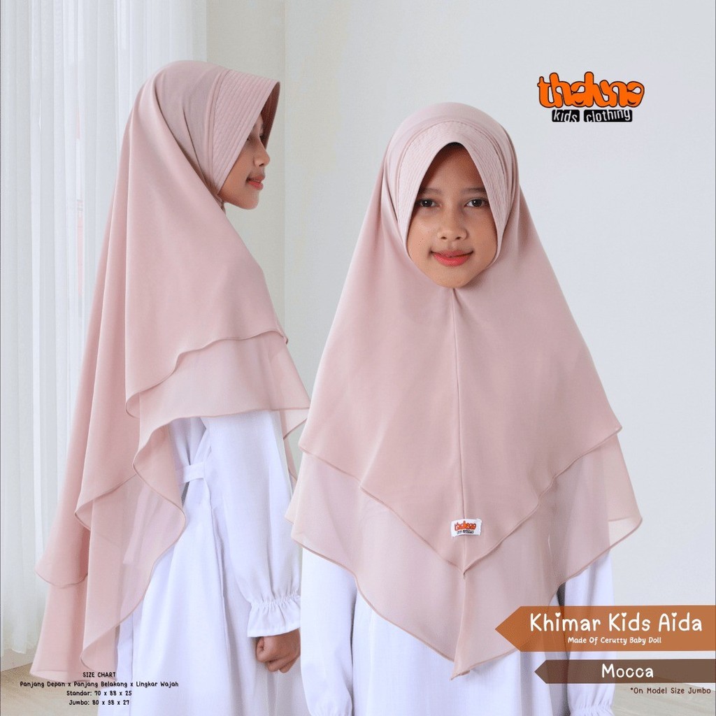 Khimar Kids Aida Hijab Instan Menutup Dada Anak Anak by Thaluna