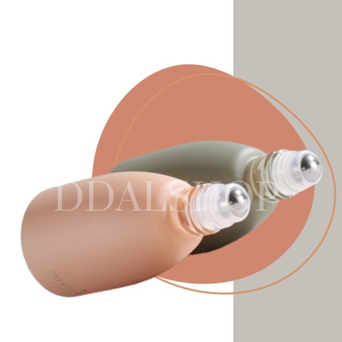 Botol Parfum Kaca Aesthetic Roll On Unik Bottle Size 12Ml Tutup Kayu - Varian 2, Pink