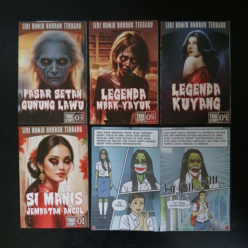 BUKU KOMIK HORROR INDONESIA / KOMIK HOROR DG 15X10 CM / BACAAN KOMIK HOROR PREMIUM/ KOMIK ANAK HOROR