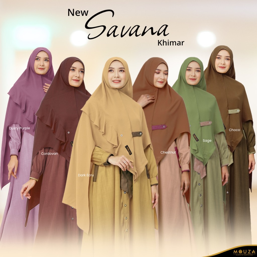 Pilihan Khimar cantik Model Simple New Savana Khimar (new Colour) by Mouza