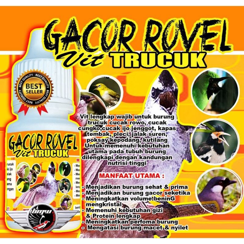 Gacor Rovel Vitamin Penggacor Suplemen Doping Burung Trucukan