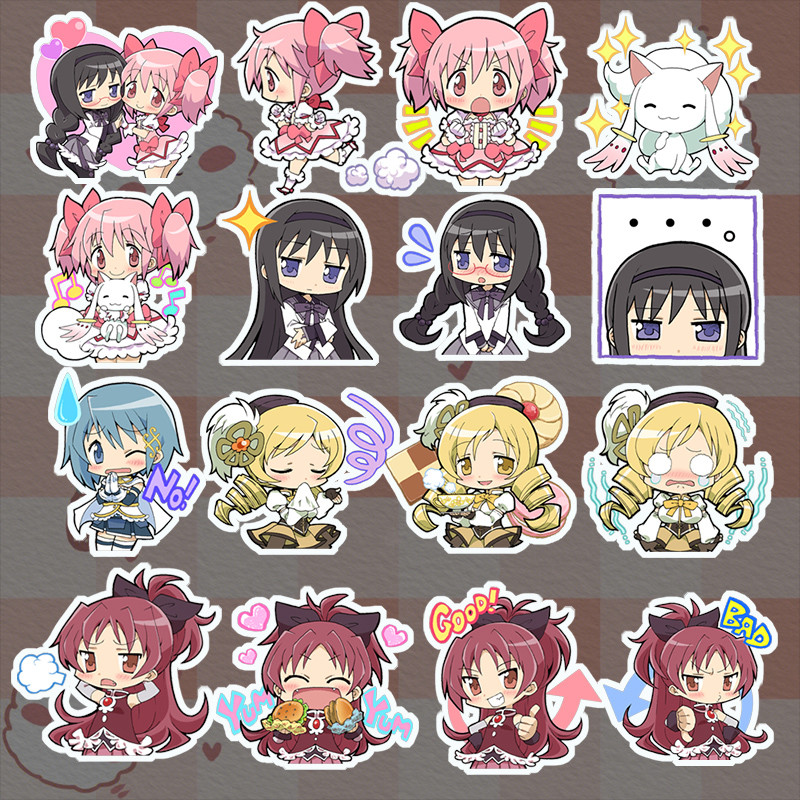 

Puella Magi Madoka Magica Kawaii Stikers Stationery Journaling Stationery Anime Cartoon Girl Diy Ipad Phone Case Decor Sticker