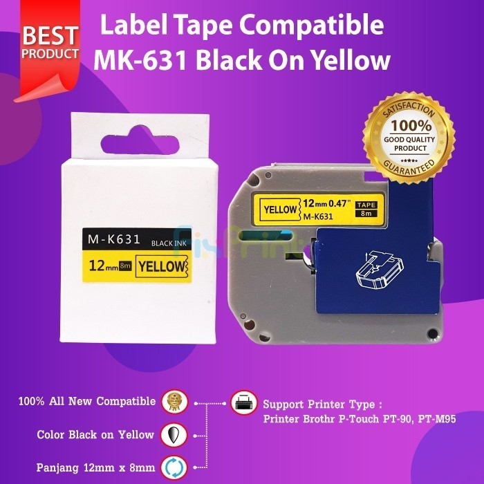 LABEL BROTHER PTM95 PT-M95 PT M95 PTM 95 TAPE PITA CARTRIDGE CATRIDGE TINTA KASET P-TOUCH PT90 PTM95
