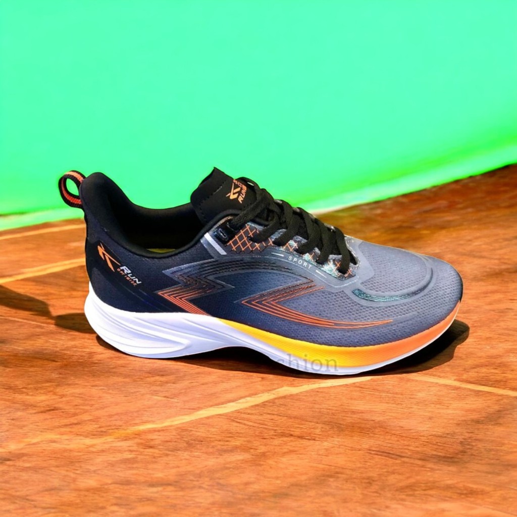 Sepatu Sneakers Running Pria Spotec Omega - Grey/Orange by spotec