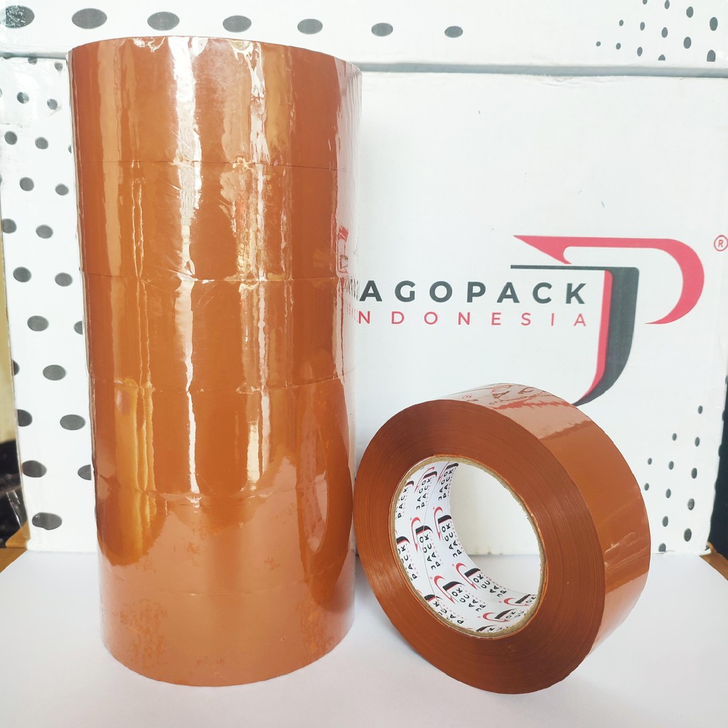 

6 Pcs - Lakban Coklat 45mm x 300 yard BC - Lakban Packing Ekonomis - Jago Pack Indonesia
