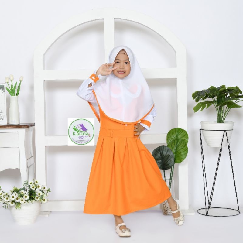 SERAGAM TK NASIONAL WARNA  OREN ORANGE PEREMPUAN DAN LAKI LAKI