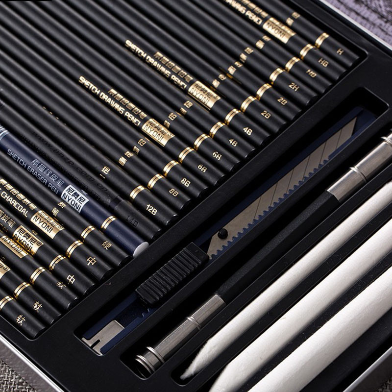 

RB 29 Pcs Art Sketch Drawing Pencil Set Including Paper Eraser Pen Pencil Sharpener Kneadable Eraser