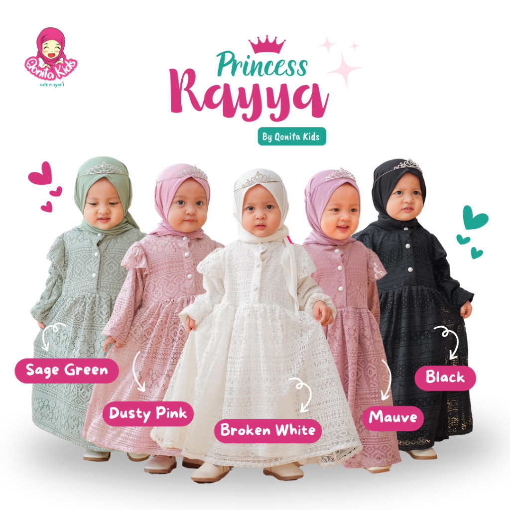 QUITTA - Princes Raya Set (0 - 10th) QONITAKIDS Gamis Anak Perempuan Brokat baju lebaran gamis anak 