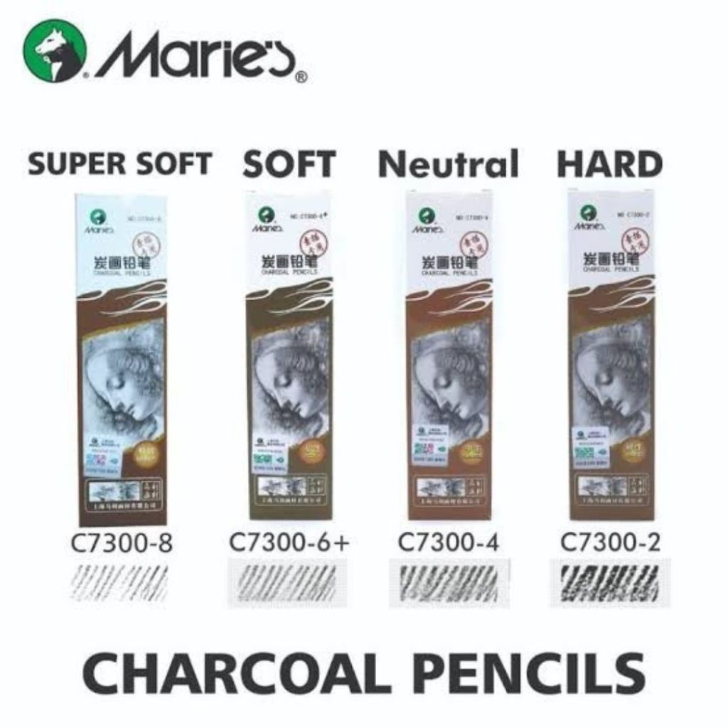 

Pensil Sketsa Maries C7300 Charcoal Pencils Super Soft Netral Soft Hard Pensil Arang Sketsa Lukis Pencil Art– SATUAN SHESB