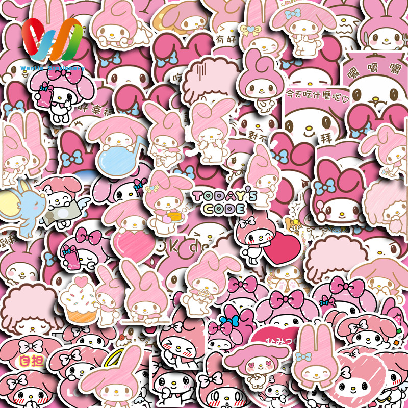 

100pcs Cute Pink Devil Stickers Diy Computer Washi Scrapbooking Laptop Stickers Stationery Arts Crafts