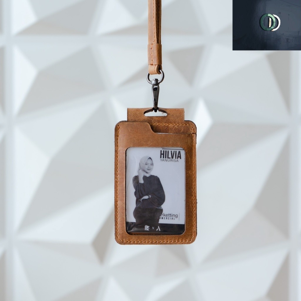 

PROMO HOT SALE !! / Alona Leather Id card Name Tag Kulit Sapi Asli Berly landyard Papan Nama Model Kalung