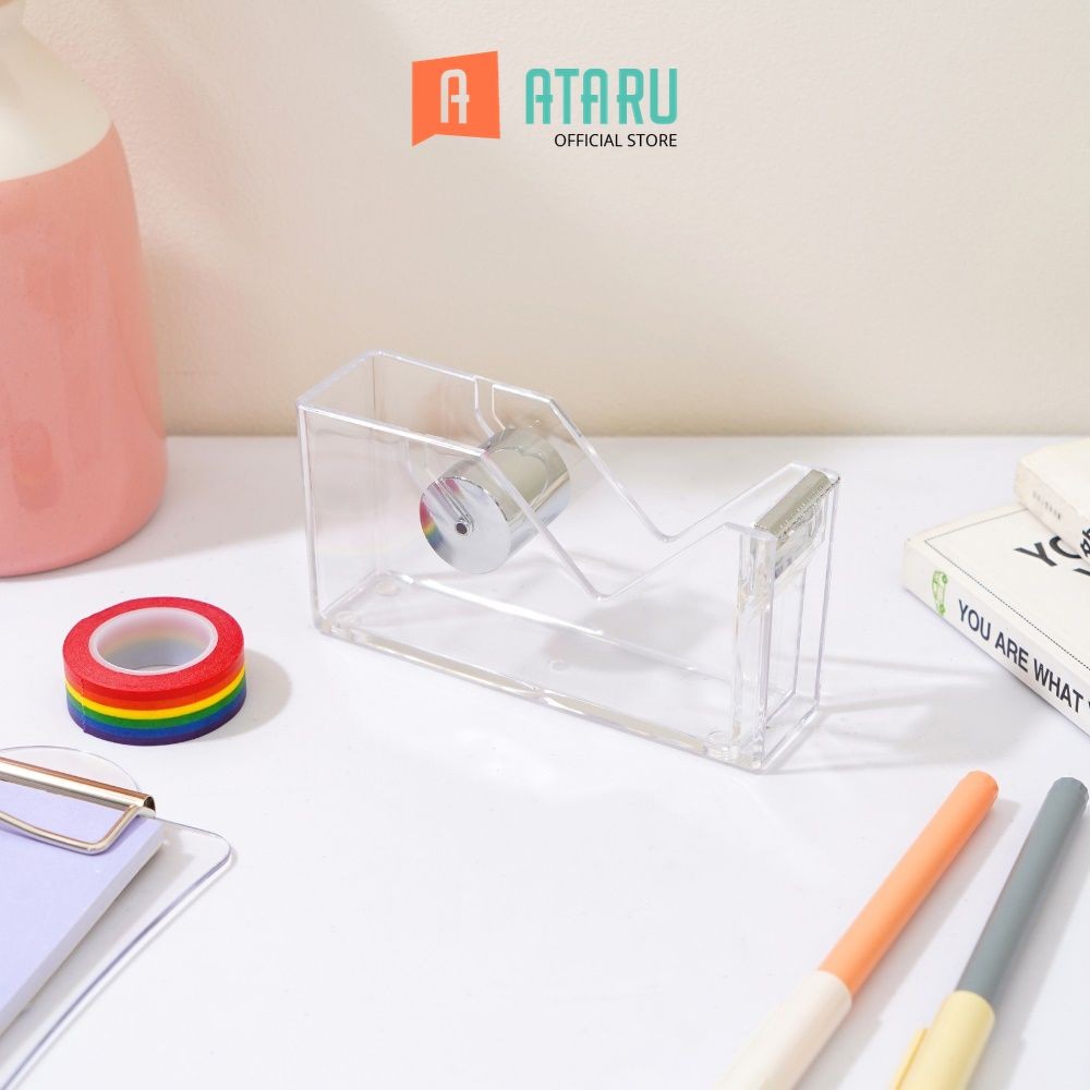 

Ataru Tape Dispenser - Silver Tempat Selotip Wadah Lakban Kecil Dispenser Isolasi Aksesoris Alat Tulis