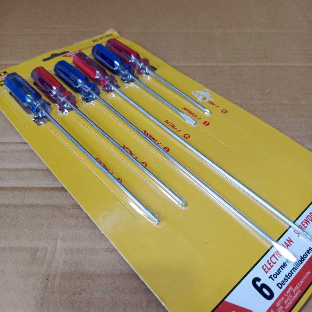 Obeng Set 6pcs Obeng Setting Karburator Obeng Radio - Obeng Setting Amerika Kecil Kurus Panjang Min 