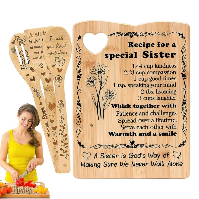 Engraved Cutting Board Set Vegetable Fruit & Meat Cutting Board Creative Pattern Wood Cutting Board 