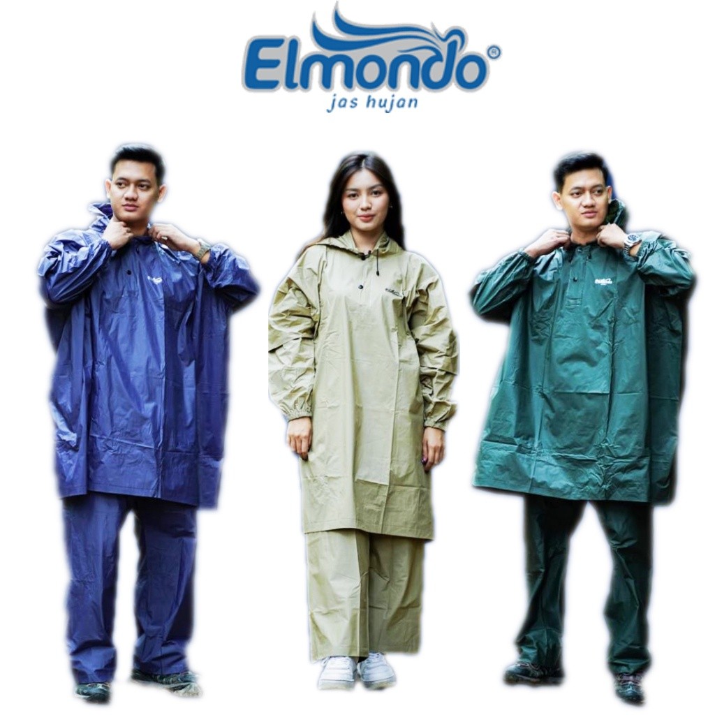 Elmondo Jas Hujan PC-716 Jas Hujan elmondo prima  Setelan Ponco / Poncho Lengan + Celana Dewasa PRIM