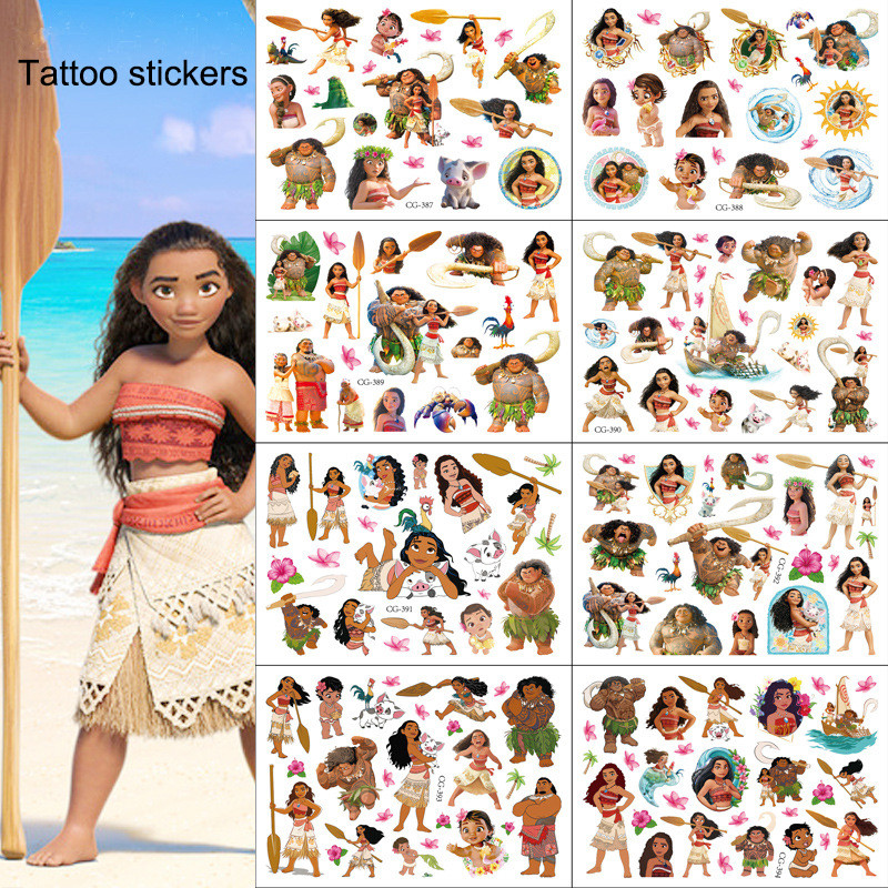 

1/4/8pcs Disney Moana Tattoo Stickers Party Favor Moana Gift Bag Filling Material For Kids Baby Shower Party Decoration