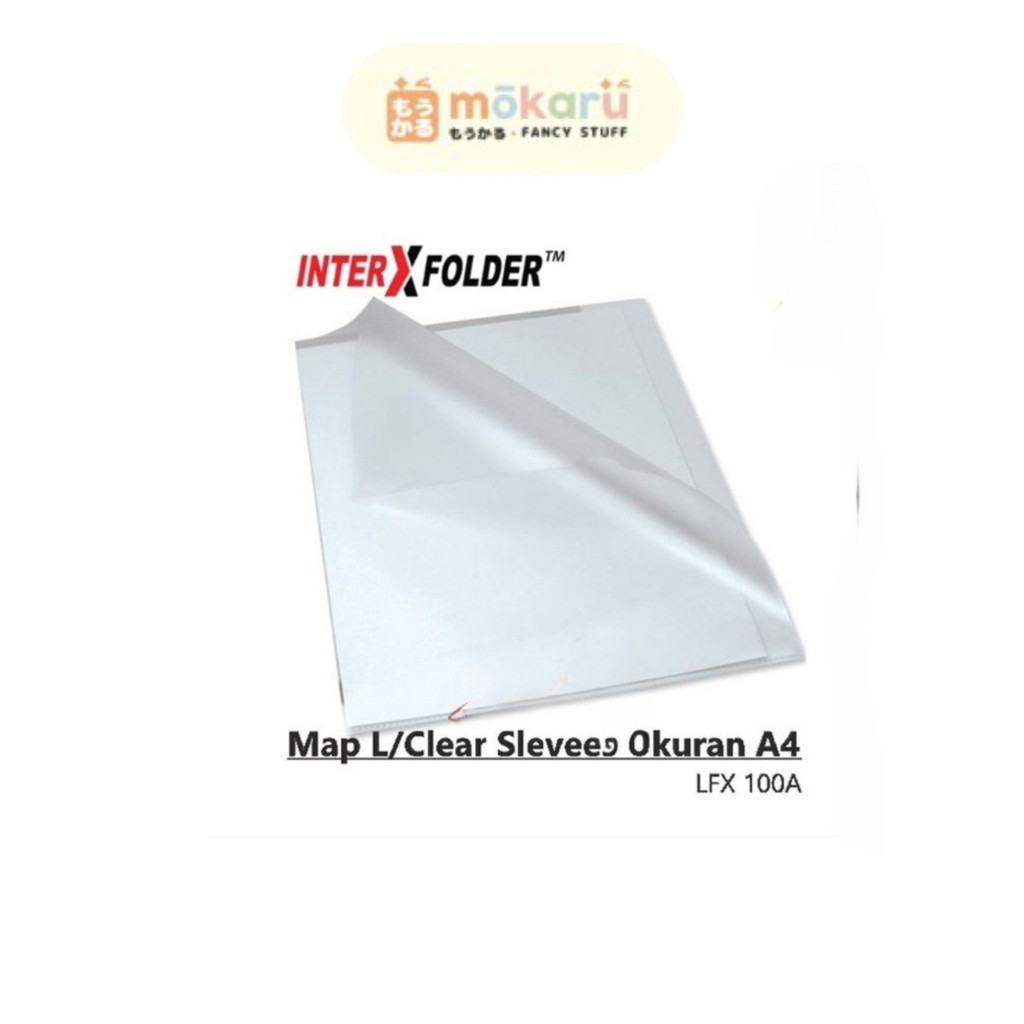 

PER LUSIN Inter X Folder Map L A4 Transparant / Clear Sleeve Plastik Murah