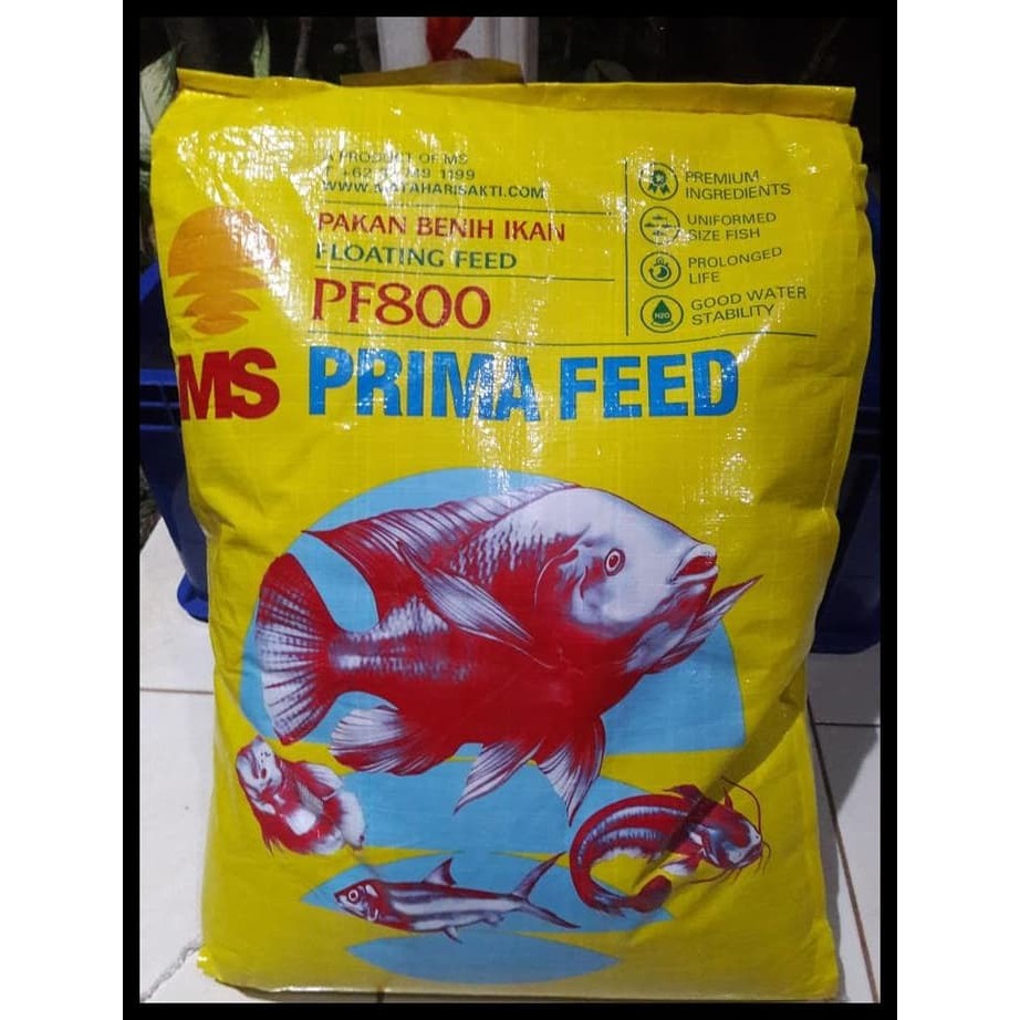 PELET PAKAN BENIH IKAN PRIMA FEED PF-800 KEMASAN PABRIK 1 KARUNG 10KG