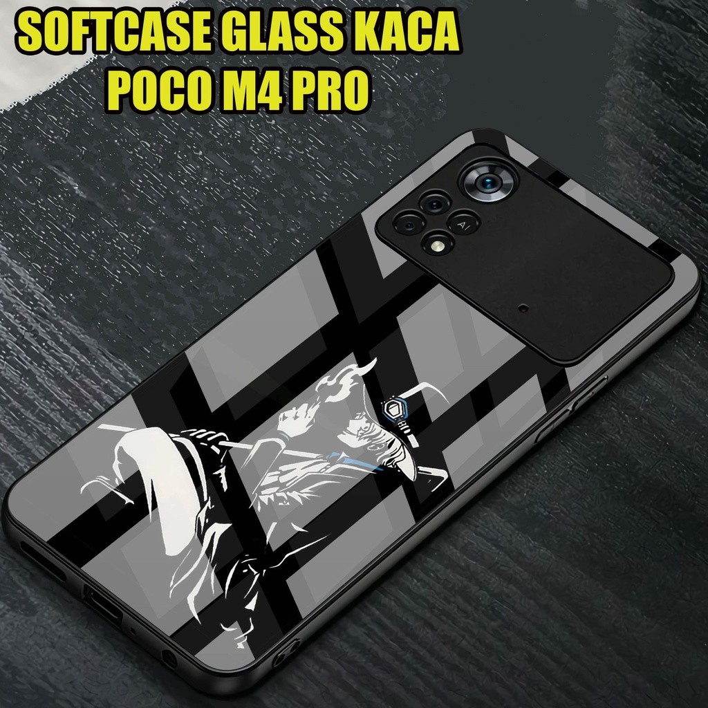 Softcase Glass Kaca Xiomi poco M4 PRO]- Case Hp Pelindung Handphone Xiomi poco M4 PRO [ A20]