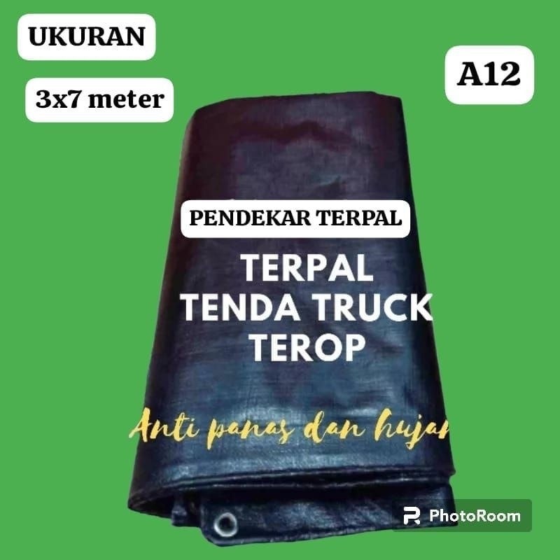 pabrik terpal TERPAL A12 WARNA HITAM HITAM UKURAN 3X7 METER