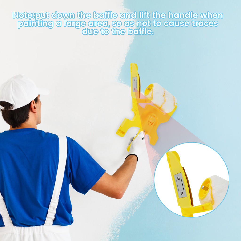 

Paint Edger Roller Brush Clean-Cut Paint Edger Tool with 3 Rollers and 2 Brushes Plastic Room Ceiling Painting Tool Handheld