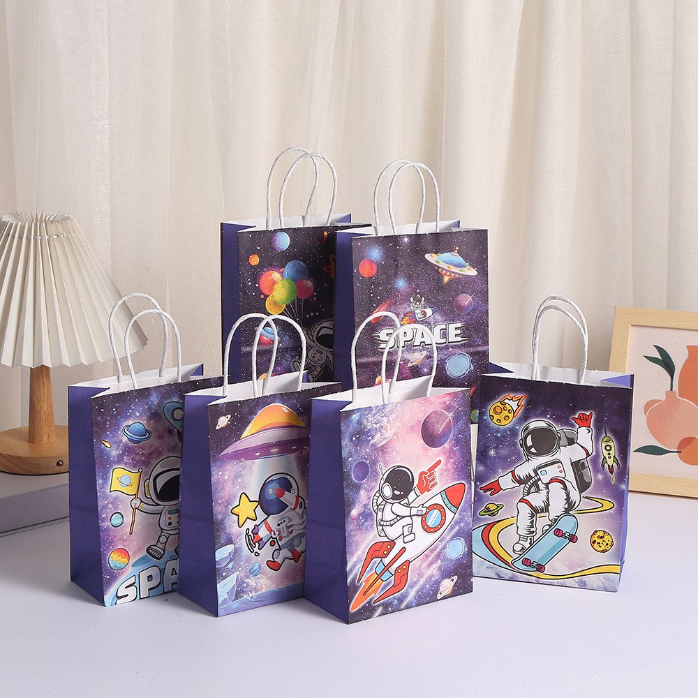 

6/36Pcs Cartoon Outer Space Astronaut Theme Paper Gift Packing Bag Candy Cookie Bag for Kids Birthday Baby Shower Party Decor