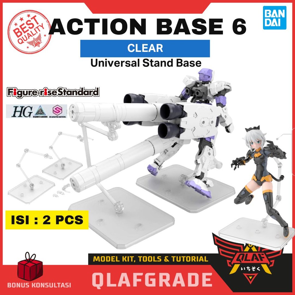 Action Base 6 Display Stand - CLEAR COLOR 30 minutes sister action figure gundam HG RG MG universal 