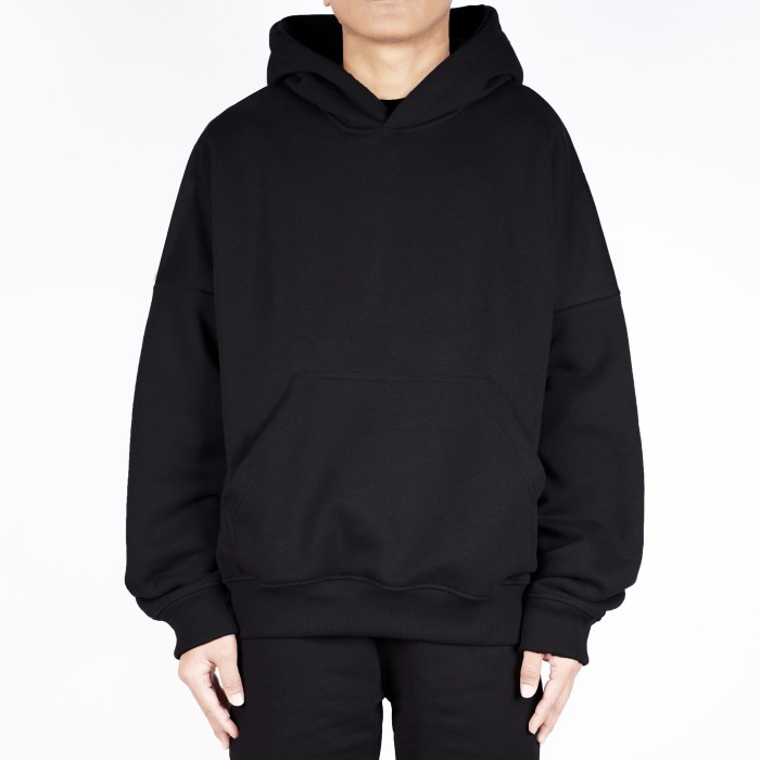 Oversized Hoodie Black - 300 GSM, XL