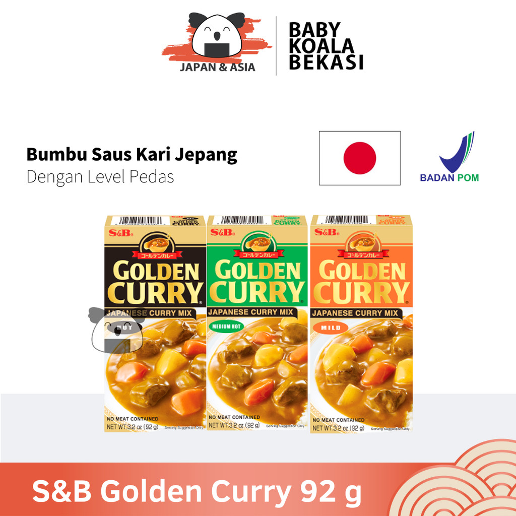 

S&B GOLDEN CURRY Mix Hot Medium Mild 92 g | Japan Cury Pedas Kare Jepang | Kari -BKB
