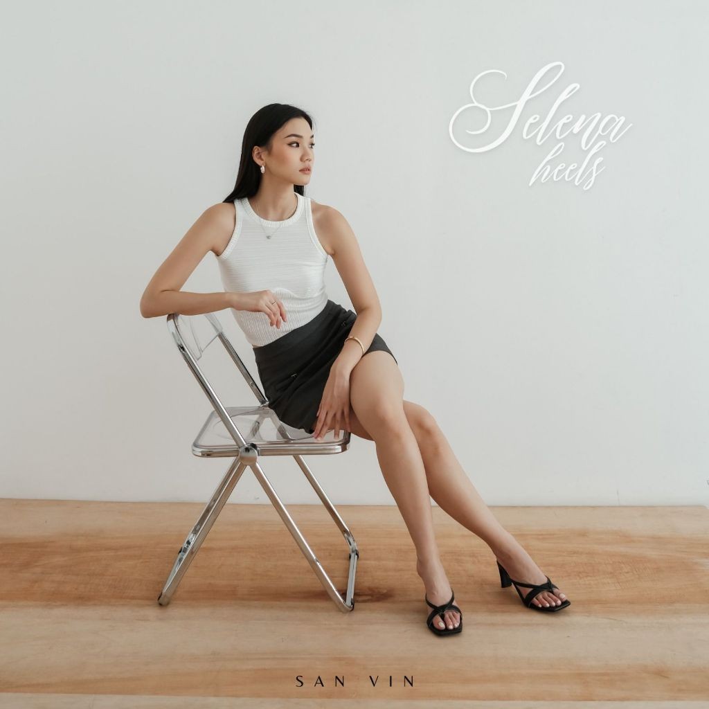 SELENA Heels Jepit 7cm/sandals jepit heels 7cm/heels basic jepit 7cm/heels casual jepit 7cm/ heels e