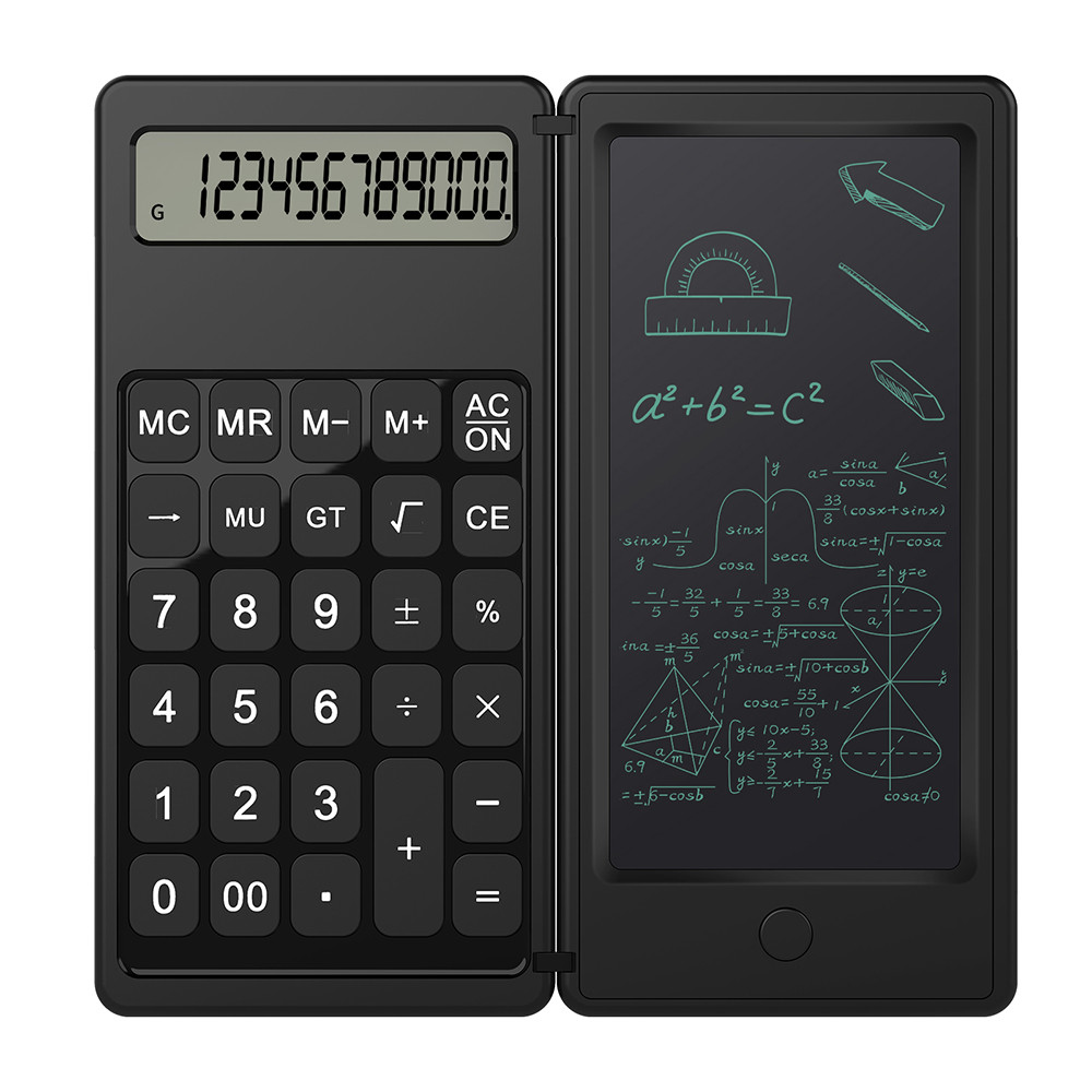 

Portable 12 Digit Display 6 Inch Scientific Calculator With Writing Tablet With Stylus Pen Erase Button For Office Students Kids