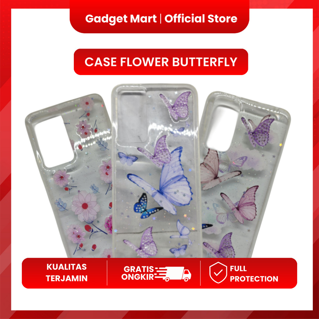 Case motif flower butterfly Infinix HOT 11S  NOTE 11  NOTE 11 PRO  SMART 6
