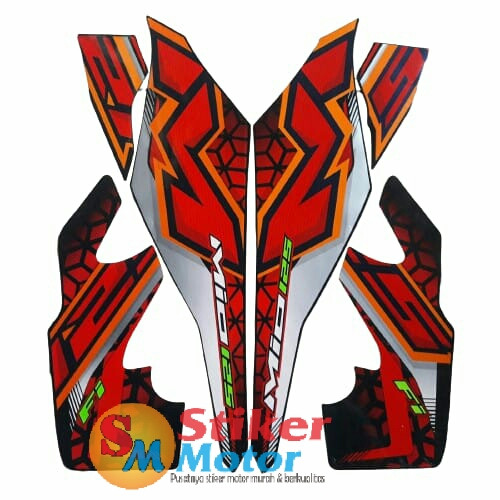 Sticker striping mio m3 125 fi 2024 hitam-merah