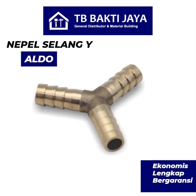 NEPEL SELANG "Y" / HOSE NEPEL / SELANG GAS KUNINGAN / CONECTOR ALDO 10mm