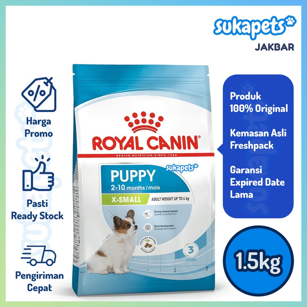 

23bagusmenshop - Royal Canin X-Small Puppy Dog Food 1.5kg Makanan Anak Anjing Mini