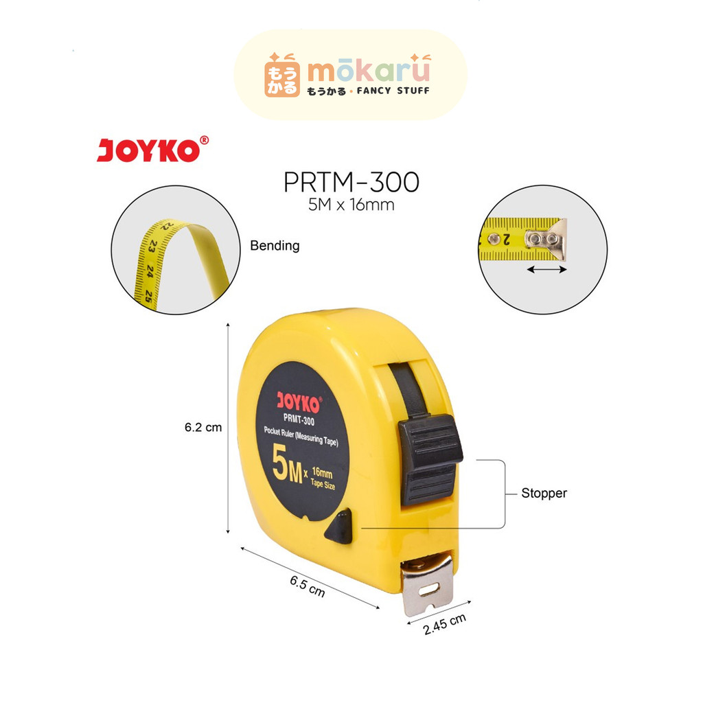 

Joyko Pocket Ruler 5mx16mm PRMT-300 / Meteran Pocket Ruler Murah Berkualitas