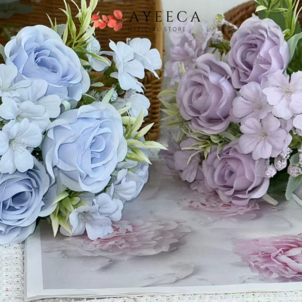 AYEECA - Bouquet bunga BKT 1012 RIN Bunga Mawar Rose Artifisial Dekorasi Hiasan Seserahan Buket Pals