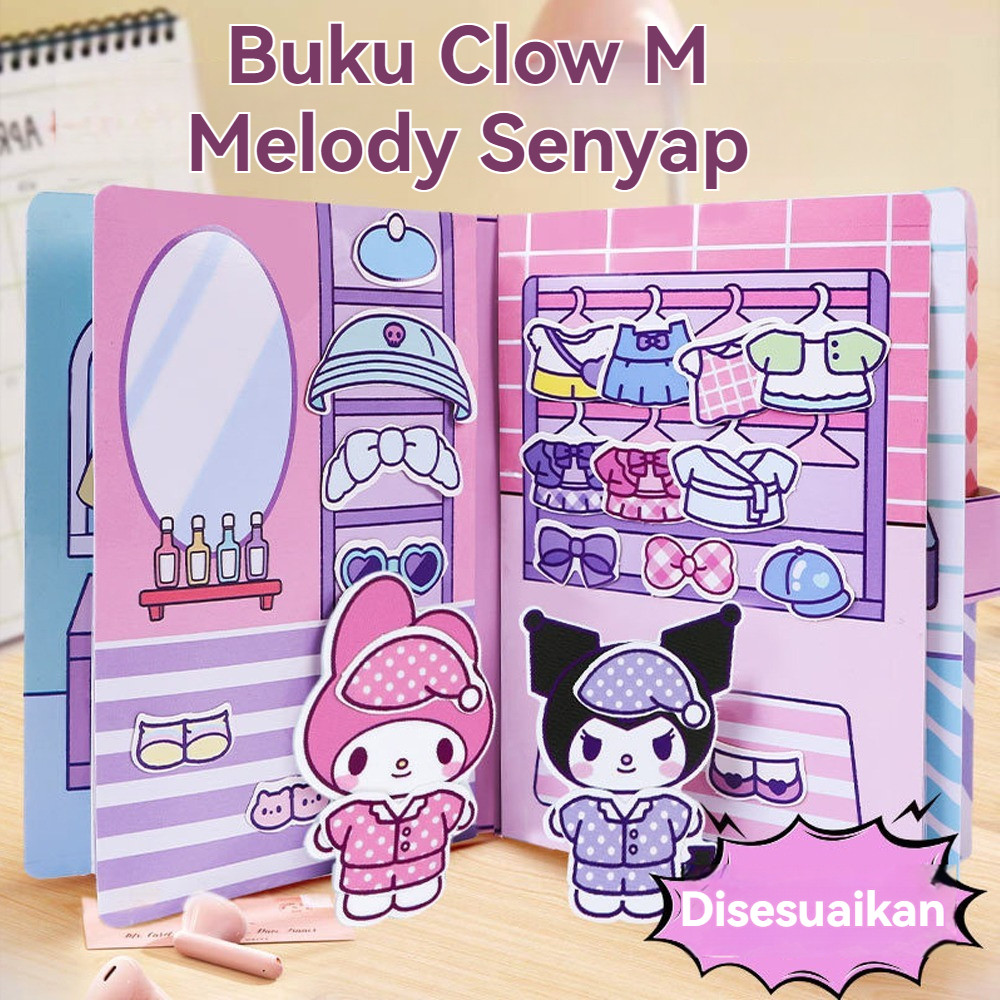 

3D DIY Ukuran Super Besar Quiet Book Buku Sticker Lucu Jumbo Hadiah Ulang Tahun Anak-anak Sanrio Mainan Edukasi Anak Cool Book Paper Doll