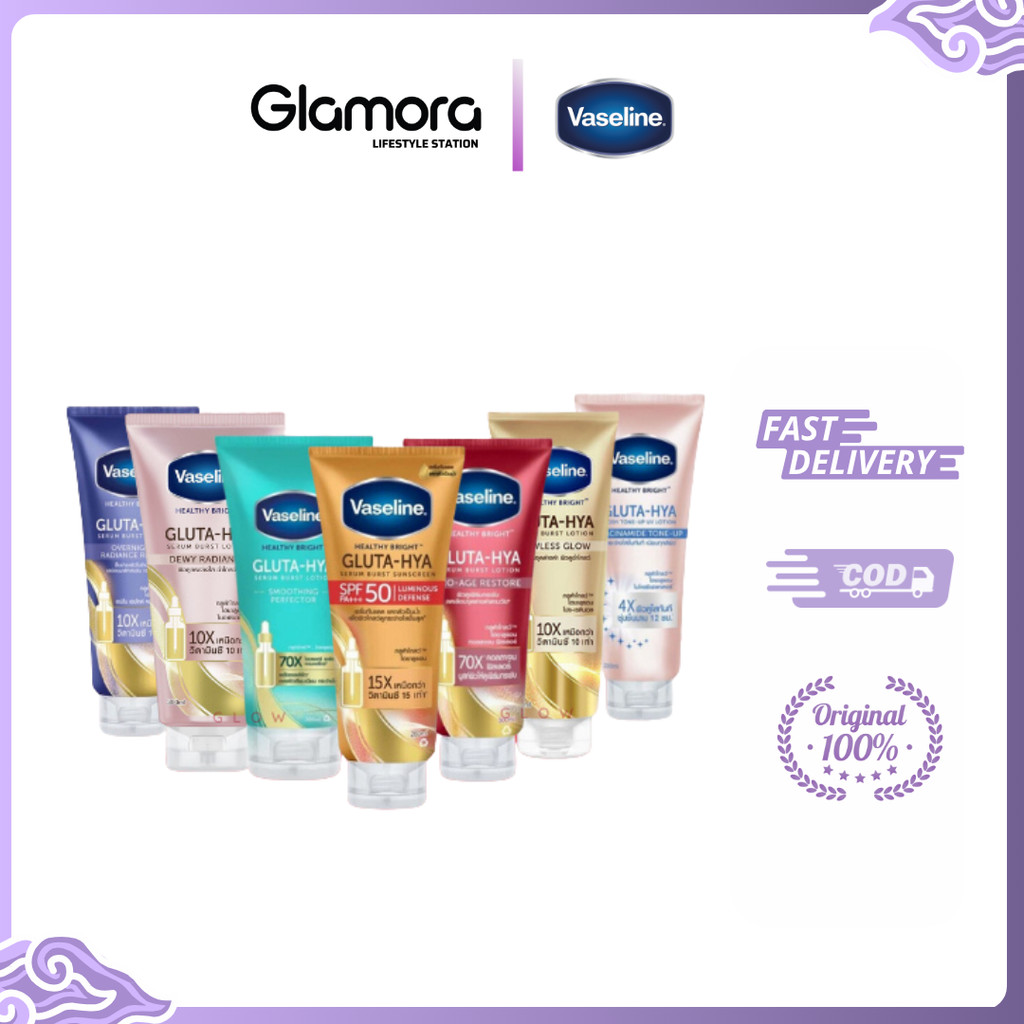 VASELINE HB Gluta-Hya Flawless Bright UV Lotion 200 ml | 200ml (TANYAKAN DULU KETERSEDIAAN STOK)