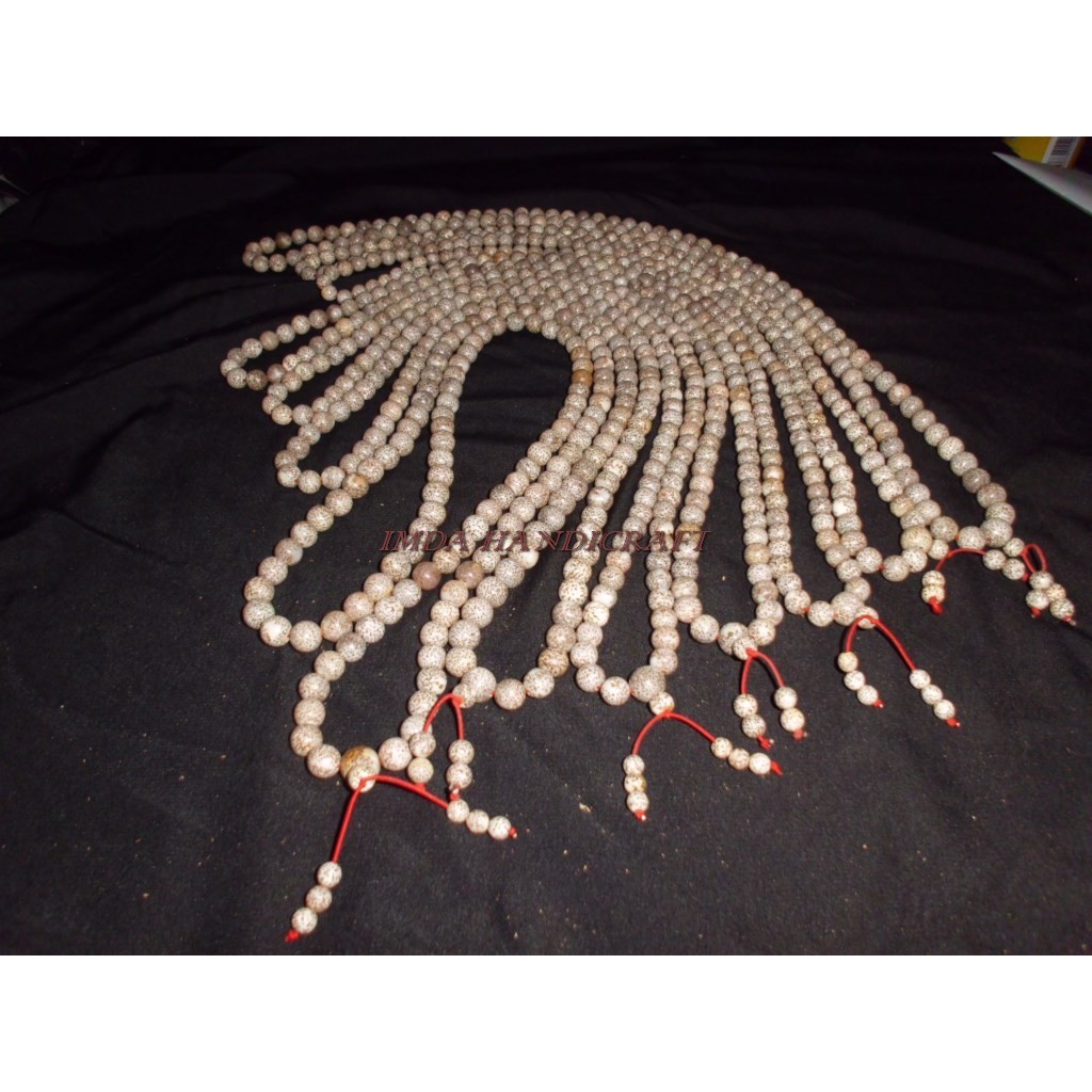 IMDAHANDICRAFT Japamala kalung tasbih bhuda biji rotan ukuran 108 biji 6 mm Kode KTBBR086