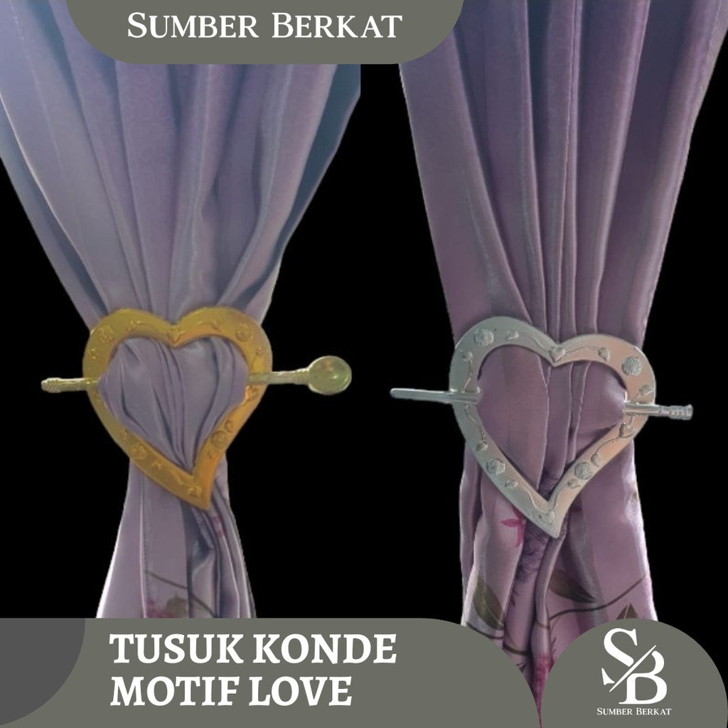 TUSUK KONDE GORDEN LOVE - Pengikat Tirai Jendela Minimalis