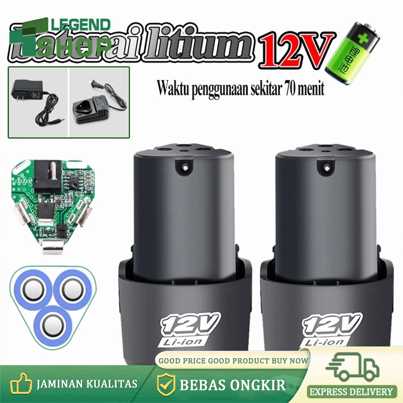 2PCS Baterai Lithium 12V Alat Listrik Baterai Aksesori Bor Tangan Baterai Untuk Xenon Ryu JLD 1300MA