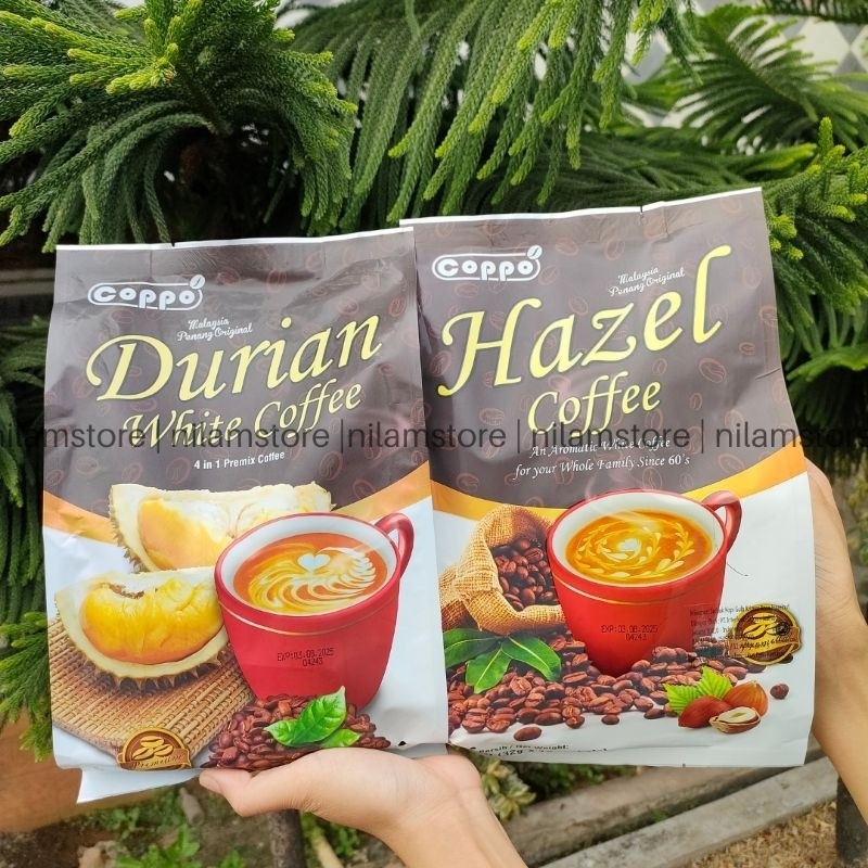 

Coppo Durian/Coppo Hazelnut White Coffe 4in1 - Kopi Durian Malaysia isi 12 Sachet