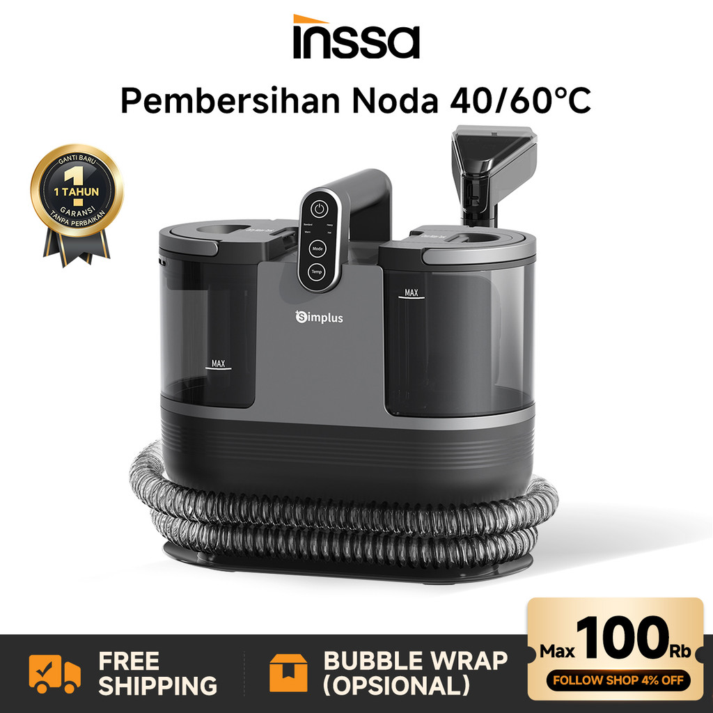 INSSA Mesin Kain Sofa Karpet 16KPa,Vacuum Cleaner Penyedot Debu,Mesin Pembersih Kain Multifungsi Car