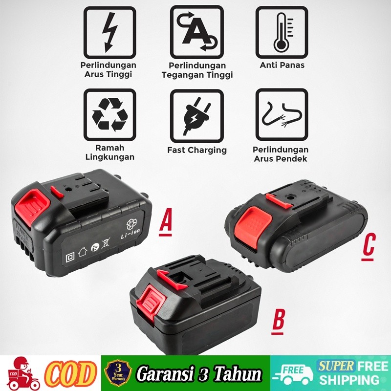 New Baterai Tangan Cordless Drill Battery Reaim 108V