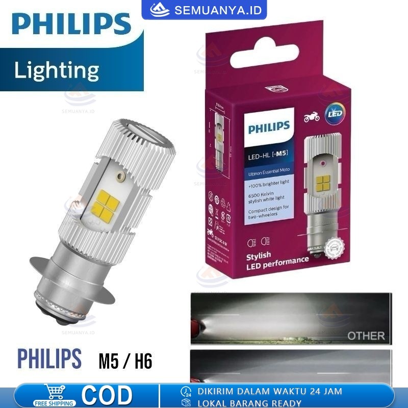 【ORIGINAL Philips 100%】 Lampu motor philips Philips philips m5 led Lampu utama led h6 Lampu led depa