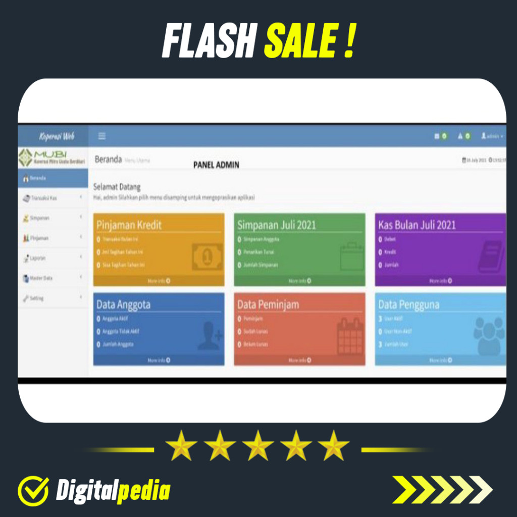 Source Code Software Simpan Pinjam Koperasi Online Berbasis Web Koprasi Kredit Debit Premium Lifetim