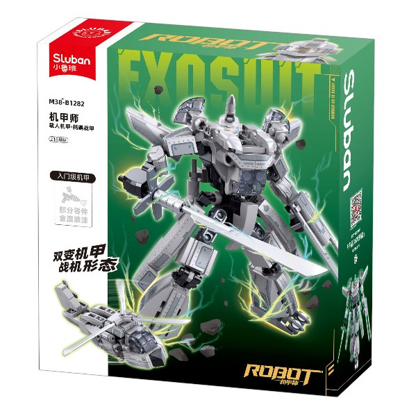 Sluban Bricks Robot Exosuit ARMY-Helicopter 2in1 M38-B1282