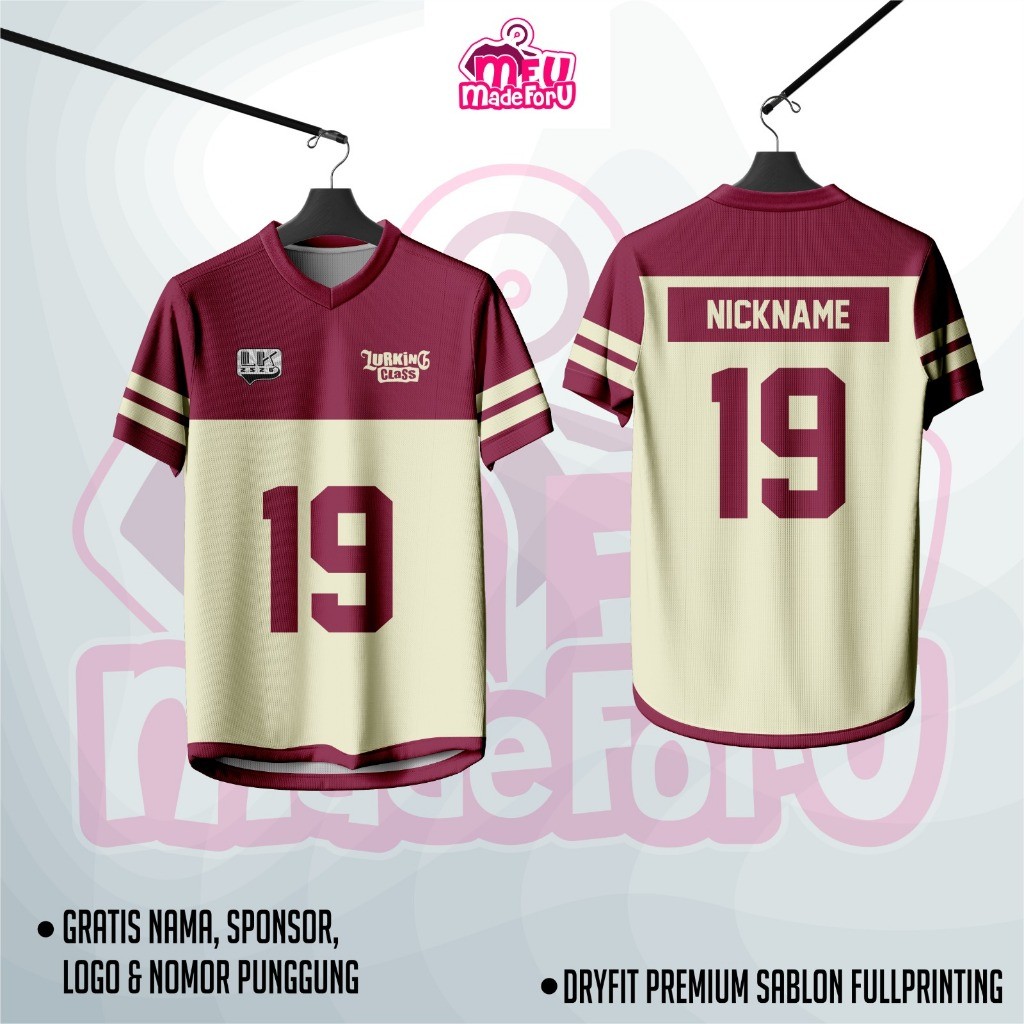 Jersey / Kaos / baju olahraga Baju Wanita/Pria LURKING CLASS NEW design RED CUSTOM SUKA SUKA DESAIN 