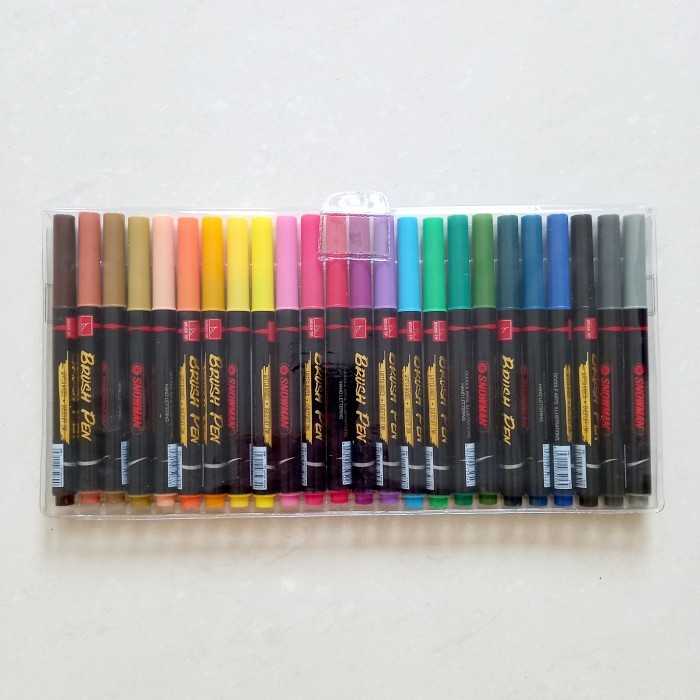 

best -Snowman Brush Pen /Brush Pen Kuas Set 24 warna BM-24 Lettering Doodle - INSTANT/SAMEDAY